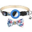 Blue Anti-Lost Pet Collar with Bow & Bell for AirTag - 1