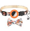 Anti-Lost Orange Pet Collar with Bell & Bow for AirTag Tracking - 1