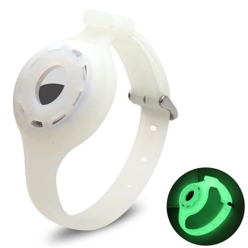 Pet Luminous Collar Locator Cover for Airtag, Size S, Green - 1