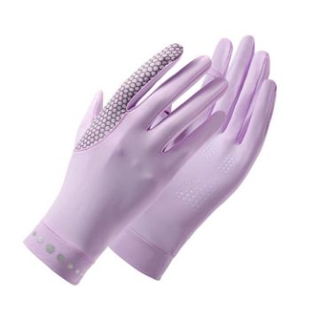 XC-14 Fingerless Ice Silk Gloves, Anti-UV Sunscreen, Honeycomb Purple - 1