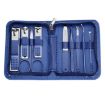 9-Piece Stainless Steel Nail Clipper Set - Blue Nail Art Tool Kit - 1
