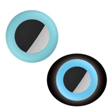 Luminous Blue Silicone Cover for AirTag Pet Locator, Size S - 1