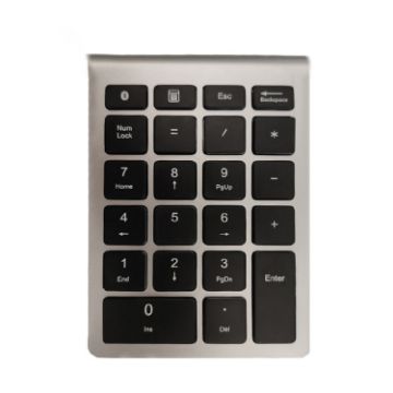 BT304 22-Key Mini Wireless Bluetooth Keyboard for Laptops, Silver Black - 1