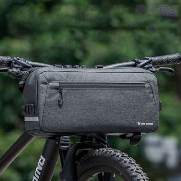 WEST BIKING YP0707301 Mountain Bike Handlebar Bag - Large Capacity Grey - 1