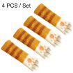 Double Knit Wear-Resisting Table Stool Leg Covers - Flower Brown, 1 Set - 3