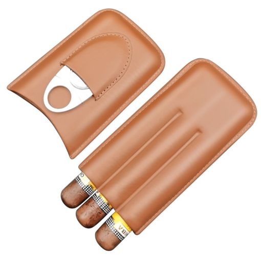 Portable X11 Cigar Holster Humidor & Cigarette Case, Brown Finish - 1