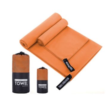 Quick Dry Microfiber Sports Towel 40x80cm with Mesh Bag - Orange - 1