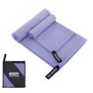 Quick Dry Microfiber Sports Towel 40x80cm - Light Purple Mesh Bag - 1