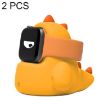 Cute Dinosaur Silicone Charging Stand for Apple Watch - 2 PCS (Yellow) - 1