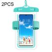 2 PCS Waterproof Armband Cell Phone Case Bag - Macaron Blue - 1