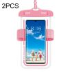2 PCS Waterproof Armband Cell Phone Case Bag - Macaron Red - 1