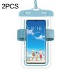2 PCS Waterproof Armband Cell Phone Case Bag - Gray Blue - 1