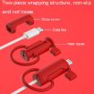 3 PCS Red Silicone Case for Type-C Data Cable - Washable & Soft - 3