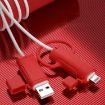 3 PCS Red Silicone Case for Apple USB Data Cable - Soft & Washable - 2