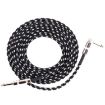 Guitar Connection Wire 0.5m Black White Noise Reduction Elbow Audio - 1