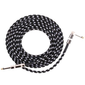 6m Black White Guitar Connection Wire for Folk Bass Noise Reduction - 1