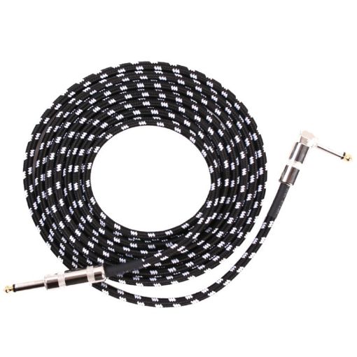 6m Black White Guitar Connection Wire for Folk Bass Noise Reduction - 1