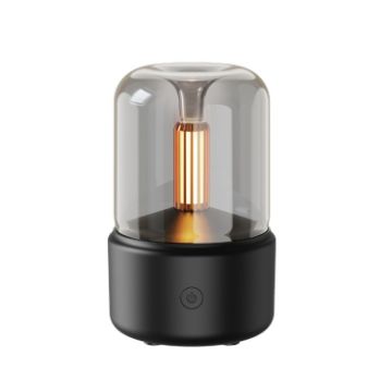 Black 120ML Aroma Diffuser USB Candlelight Night Light Humidifier - 1