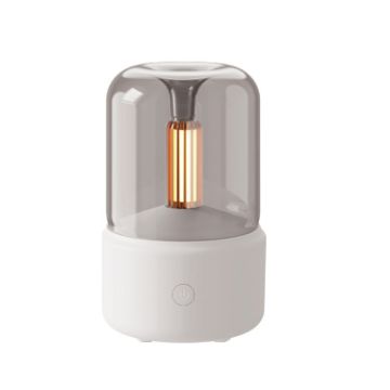 Simulated Candlelight Aroma Diffuser USB Night Light Humidifier 120ML Beige - 1