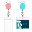 68cm Green Retractable Badge Reel Zinc Alloy ID Lanyard Holder - 5