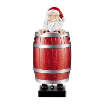 Santa Claus Wooden Barrels Automatic Ejection Cigarette Cases Toy - 1