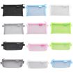 Hechooses D033 Transparent Mesh Exam Pen Bag, Square Style, Pink - 2