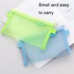 Transparent Mesh Exam Pen Bag - Hechooses D033, Square Style, Green - 4