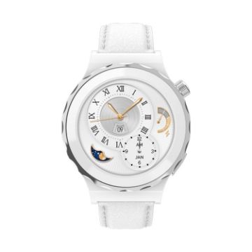 HW3 Mini Heart Rate/Blood Oxygen Smart Watch with NFC - Silver/White - 1