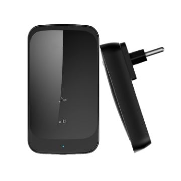 C03 1 For 1 Home Wireless IP44 Waterproof Touch Doorbell EU Plug Black - 1