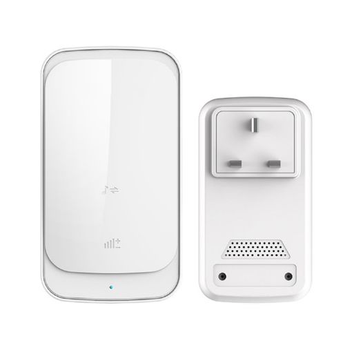 C03 1 For 1 Wireless IP44 Waterproof Touch Doorbell UK Plug White - 1