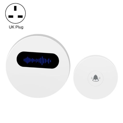 Wireless Intelligent Doorbell UK Plug - T10-1 Self-Power Generation White - 1