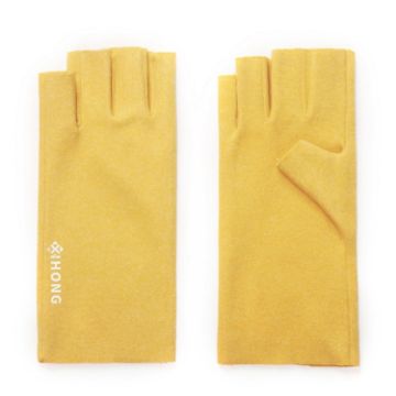 Winter Thin Flannel Warm Finger Gloves Nail Protective - Yellow - 1