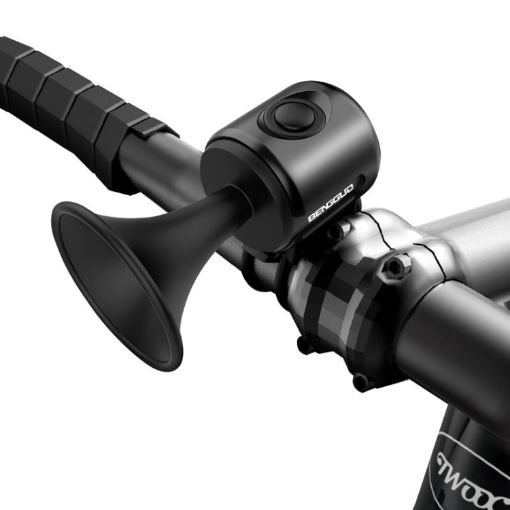 Compact BG-3502 Black Electric Horn for Kids' Bikes - Portable Bell - 1