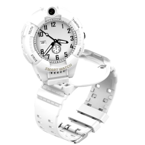 F01 1.28" 4G Dual-Camera Kids Smart Watch with SOS - White - 1