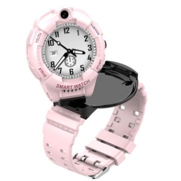F01 1.28" 4G Rotatable Dual-Camera Kids Smart Watch with SOS - Pink - 1