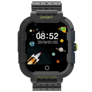 DF75 1.4" 4G GPS Kids Waterproof Smart Watch with SOS - Black - 1