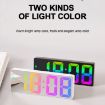 Colorful Fonts LED Alarm Clock - Large Screen, Black Shell, Mirror Surface - 3