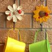 Red Resin Flower Wall Coat Hooks - Home Decor Hangings - 5
