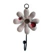 Resin Flower Wall Coat Hooks - White Home Decor Hangings - 1