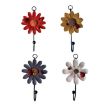 Purple Resin Flower Wall Coat Hooks - Home Decor Hangings - 2
