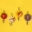 Purple Resin Flower Wall Coat Hooks - Home Decor Hangings - 3