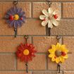 Purple Resin Flower Wall Coat Hooks - Home Decor Hangings - 4