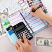 A6 Leather Loose-leaf Budget Book Notepad - Cyan Greene - 6