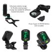 12 PCS Folk Wood Bass Guitar Tuning Clip Tuner Instrument Set - 6