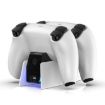 HONCAM Dual Dock Charger for PS5 Gamepad - White - 5