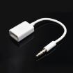 10 PCS Y-1502 14cm Car AUX to USB 3.5mm Adapter Cable - White - 2