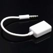 10 PCS Y-1502 14cm Car AUX to USB 3.5mm Adapter Cable - White - 3