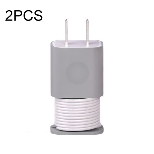 iPhone 11/12 Power Adapter & Cable Organizer Set - 2pcs Grey Case - 1