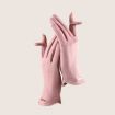 Women's Pink Touch Screen Velvet Riding Gloves - One Size, Keep Warm - 1