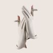 Women's Milk White Touch Screen Velvet Riding Gloves - One Size, Warm - 1